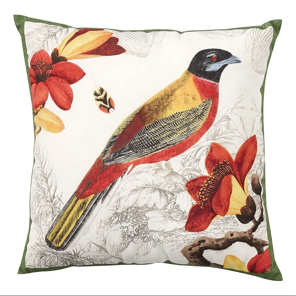 Pottery Barn Alaina Bird Large 20x20 Indoor/Outdoor Pillow with Florals … - Picture 2 of 15